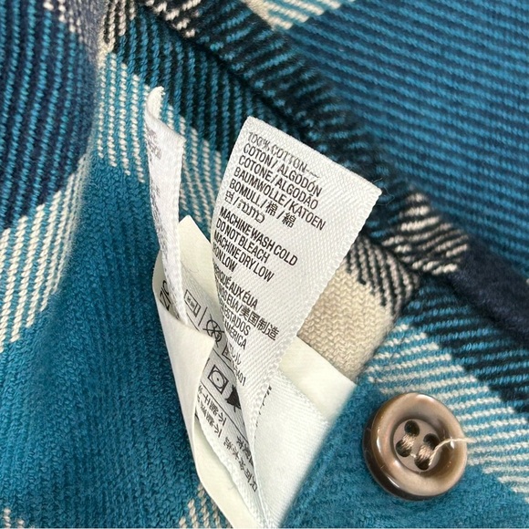 American Apparel Blue Plaid Cotton Flannel Men's‎ Button Down Shirt - Picture 7 of 7